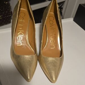 Calvin Klein Metallic Gold Heels